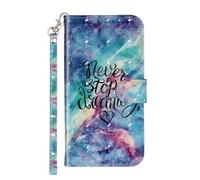 KRjcsfhy for iPhone 17 Case, 3D Painted Shock-Absorption Flip PU Leather Notebook Wallet Phone Cases Folio Magnetic Protective Cover TPU Bumper with Stand Card Holder Slots for iPhone 17 Starry Sky