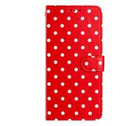 KRjcsfhy For Samsung Galaxy A05S 4G Case, Polka Dot Shock-Absorption Flip PU Leather Notebook Wallet Cases Folio Magnetic Protective Cover with Stand Card Holder Slots for Samsung Galaxy A05S 4G Red