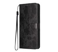 KRjcsfhy for Samsung Galaxy A26 /A17 Case, Embossed Flowers PU Leather Wallet Book Folio Flip Stand View Magnetic Multi-Pattern Cover compatible with Samsung Galaxy A26 /A17 Phone Case,black