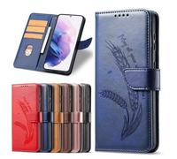 KRjcsfhy for Samsung Galaxy A26 Case, Embossed Wheat PU Leather Flip Notebook Wallet Phone Cases Folio Magnetic Protective Cover with Stand Card Holder Slots for Samsung Galaxy A26 blue