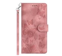KRjcsfhy for Samsung Galaxy A32 5G Case, Butterfly Embossed PU Leather Shockproof Stand Wallet Book Flip Cover with TPU Inner Shell,8 Card Slots, Magnetic Closure for Samsung Galaxy A32 5G pink