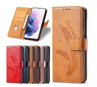 KRjcsfhy for Samsung Galaxy S25 Edge Case, Embossed Wheat PU Leather Flip Notebook Wallet Phone Cases Folio Magnetic Protective Cover with Stand Card Holder Slots for Samsung Galaxy S25 Edge yellow