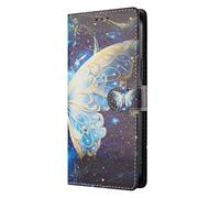 KRjcsfhy for Vivo V50 Lite 5G Case, 3D Painted Shock-Absorption Flip PU Leather Notebook Wallet Phone Cases Magnetic Protective Cover with Stand Card Holder Slots for Vivo V50 Lite 5G Big Butterfly