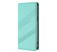 KRjcsfhy for Xiaomi Redmi 10A Case, Splicing ShockProof PU Leather Flip Wallet Cover with Magnetic Stand Card Holder Slots Folio Bumper Slim Protective Skin for Xiaomi Redmi 10A Mint Green