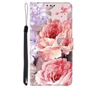 KRjcsfhy Phone Case for iPhone 16 Pro Max with Credit Card Holder, Premium Flowers Leather Cover TPU Bumper Magnetic Stand Flip Wallet Cover for iPhone 16 Pro Max Women Men, Oil Roses