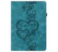 KRjcsfhy Tablet Case for Samsung Galaxy Tab S9 Plus 2023/S8 Plus 2022/S7 FE 2021/S7 Plus 2020 12.4 Inch, Shockproof PU Leather Embossed Love Flower Stand Function Folip Flip Protective Cover green