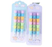 KRJGOERG 2/3Pcs Cute Cartoon Building Block Pencils, No-Sharpen Stackable Design, Ideal for Students, Writing & Drawing Stationery