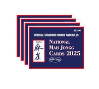 KRJGOERG 2025 Official Mahjong Cards Set, Large Print Standard Hands and Rules Guide, 4-Pack Easy-to-Read Rule Cards with Strategy Reference for Gameplay Mastery