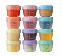 KRJGOERG 6/12PCS Reusable Salad Dressing Containers with Lids, Leakproof Condiment Cups with Measurement Marks, Dishwasher & Microwave Safe for Lunch Box