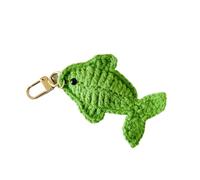 KRJGOERG Creative Cartoon Wool Crochet Cute Small Fish Keychain Pendant Woven Key Ring Bag Ornament Hanging Decoration
