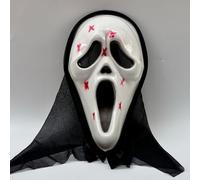 KRJGOERG Halloween Scary Screaming Ghost Face Mask, NPC Funny Prank Scare Headgear, Party Ball Costume Prop
