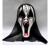 KRJGOERG Halloween Scary Screaming Ghost Face Mask, NPC Funny Prank Scare Headgear, Party Ball Costume Prop