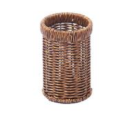 KRJGOERG Imitation Rattan Storage Basket, Hotel Restaurant Knife and Fork Holder, Chopstick and Seasoning Jar Organizer, Kitchen Rack with Drainer