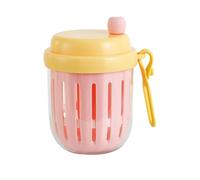 KRJGOERG Portable Fruit Cup, Salad Oatmeal Cups, Double-Layer Drainable Fresh-Keeping Container with Fork, Office Breakfast Freshness Cup