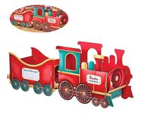 KRJGOERG Santa's Gift Train, DIY Personalised Christmas Train Set, Xmas Decoration Present Storage, Unique Sleigh-Style Home Container Ornament