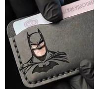 KRJGOERG Slim Leather Bat Wallet, Credit ID Card Holder Purse with Super Hero Mask Design, Money Case Cover, Gift for Dad, Son and Husband