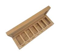 Krmoau 7 Day Pill Box - Wooden Medicine Organiser Portable Storage Box for Household and Office Organiser for Desk and Workplace