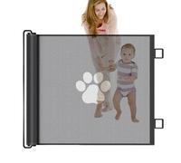 Krmoau Baby Gate, Retractable Mesh Grid for Pets - Room Divider for Door Area, Children's Room, Fireplace, Basement, Kitchen, Outdoor, Playroom, Stairs