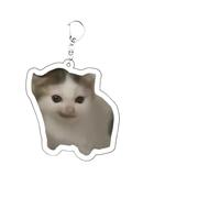 Krmoau Cat Key Ring, Kitten Acrylic Lanyard Pendant, Flat Animal Accessory, Fashion Jewellery, Gift for Backpack, Handbag, Adults, Teenagers & Friends, german cat, Siehe Beschreibung
