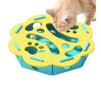 Krmoau Cat Puzzle Toy, Interactive Indoor Felt Labyrinth Box for Cats, Enrichment Game to Promote Exercise Training for Kittens at Meals and Birthdays, for Home Balcony