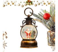 Krmoau Christmas Snow Globe Lantern, 6-Hour Timer with Handle, Illuminated Snow Globe for the Christmas Table, for Under Tree, Fireplace, Living Room, Bedroom, Windowsill, Friends, Teenagers