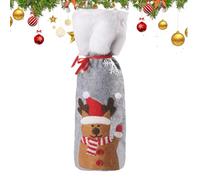 Krmoau Christmas wine for wine bottles, cute drawstring for holiday decoration, Christmas wine bottle decorations, for wedding, travel, party, New Year, family reunion, Elk, see description, See