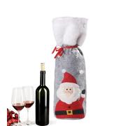 Krmoau Christmas wine for wine bottles, cute drawstring for holiday decoration, Christmas wine bottle decorations, for wedding, travel, party, New Year, family reunion, Elderly, see description, See