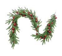 Krmoau Christmas Wreath, Artificial Cedar Wood Door Wreaths, Cedar Green Garland Pine Wreath for Fireplace, Tree, Thanksgiving Table, Indoor Home, Yard, Patio, Garden, 9 ft