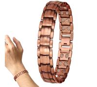 Krmoau Copper Bracelet for Men - Copper Wrist Bracelet with Strong Magnets for Men, Jewellery Accessories for Sports, Fitness, Outdoor, Office, Work, Travel, Adults, Seniors