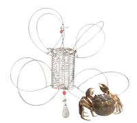 Krmoau Crab Trap, 8 Rings Crab Catching Equipment, Escape Proof Portable Catching Baskets for Freshwater Saltwater Lobster Catcher Shrimp Catcher Ice Fishing Bridge Kayak