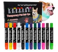 Krmoau Dog Hair Dye Pens in 12 Colours, Washable Dog Hair Colour Markers, Temporary Hair Colouring Pencils for Grooming Dogs/Cats/Rabbits/Horses