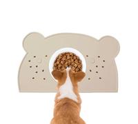 Krmoau Dog Mat for Food and Water, Silicone Dog Drinking Mat, Bear-Shaped Non-Slip Mat for Kitchen, Travel, Balcony, Living Room, Puppy Training, Car Cage, Feeding Station