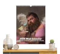 Krmoau Funny Cat Calendar 2026, 12 Month Diary and Organiser, Wall Hanging Calendar for Classroom, Workplace, Holiday Preparations and Personal Routines