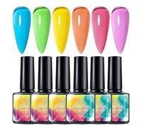 Krmoau Gel Nail Polish Set 8 ml 6 Pieces, Delicate Jelly Nail Gel - Quick Drying for Celebrations Wedding Holiday Formal Commuting Salon Home Women Girls