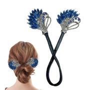 Krmoau Hair Pin, Chinese Style Rhinestone Bun Maker, Angel Wings Elegant Bun Maker, Elegant Twist Hairpin, Tool for Fixing the Ball Head