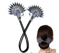 Krmoau Hair Pin, Chinese Style Rhinestone Bun Maker, Angel Wings Elegant Bun Maker, Elegant Twist Hairpin, Tool for Fixing the Ball Head