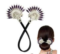 Krmoau Hair Pin, Chinese Style Rhinestone Bun Maker, Angel Wings Elegant Bun Maker, Elegant Twist Hairpin, Tool for Fixing the Ball Head