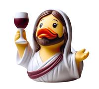 Krmoau Jesus Duck, Jesus Duck and Mary Duck, Resin Figures | 3.5 Inch Creative Resin Statue Jesus Duck | Resin Duck Figures for Christening Decorations, Faith Celebrations, Home Decorations