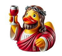 Krmoau Jesus Duck, Jesus Duck and Mary Duck, Resin Figures | 3.5 Inch Creative Resin Statue Jesus Duck | Resin Duck Figures for Christening Decorations, Faith Celebrations, Home Decorations
