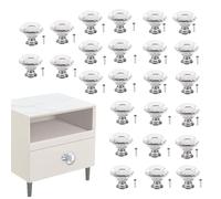 Krmoau Knobs for Dressers - Decorative Crystal Handles, Pack of 25 Drawer Knobs and Furniture Handles, for Kitchen, Bathroom, Bedroom, Office, Laundry Room, Living Room, Bedside Tables and