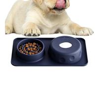 Krmoau Leak Ball Feeding Bowl for Dogs, 2-in-1 Silicone Feeding Plate with Anti-Choking Function, 500 ml Dog Bowl Against Quick Sling - for Licking Liquid Snacks, and
