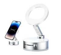 Krmoau Magnetic Car Mobile Phone Holder, Vacuum Magnetic Mobile Phone Holder, Foldable - Multifunctional Rotating Stand Made of Aluminium Alloy for Fitness Movies Outdoor Tablets Desk Workplace