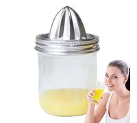 Krmoau Manual Juicer, Lemon Squeezer, Fruit Juicer Lid with Glass Container, for Household, Kitchen, Orange, Lime, Outdoor, Picnic