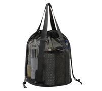 Krmoau Mesh Shower Bag - Bathroom Lightweight Portable Shower Bag for On the Go Waterproof Storage Bag for Camping Travel Bathroom Swimming Pool, black, see description, See description