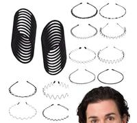 Krmoau Metal Headband for Men, Non-Slip and Comfortable Lightweight Headgear Set with Curved Headbands for Family, Friends, Men, Women, Yoga, Cycling, Home, Indoor