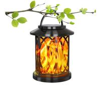 Krmoau Outdoor Lanterns, Flickering Flames, Waterproof Decoration, Solar Lamp with Flickering Flame for the Patio, for Garden, Balcony, Terrace, Decoration, Fence Lighting, Party, Festivities