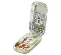 Krmoau Pill Cutter, Portable Pill Box, Weekly Pill Cutter for Home, Business Trip, Hospital, School, Camping, Work, Nurses, Adults
