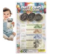 Krmoau Play Money Children's Bank Game Role Play for Children Birthday Film Lessons Home School
