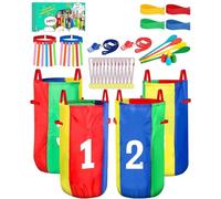 Krmoau Sack Bouncing Carnival Games, Egg Run Race Triple Skate for Birthday Festival Garden Adults Children Activities Family Celebrations