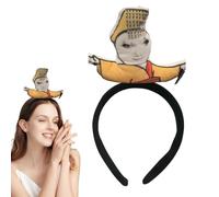 Krmoau Skin Care Headband, Cute Headband for Washing Face, Cartoon Emperor Headbands - Multifunctional Funny Hair Bands, Puffy Spa Headband, Plush Makeup Headbands for Women